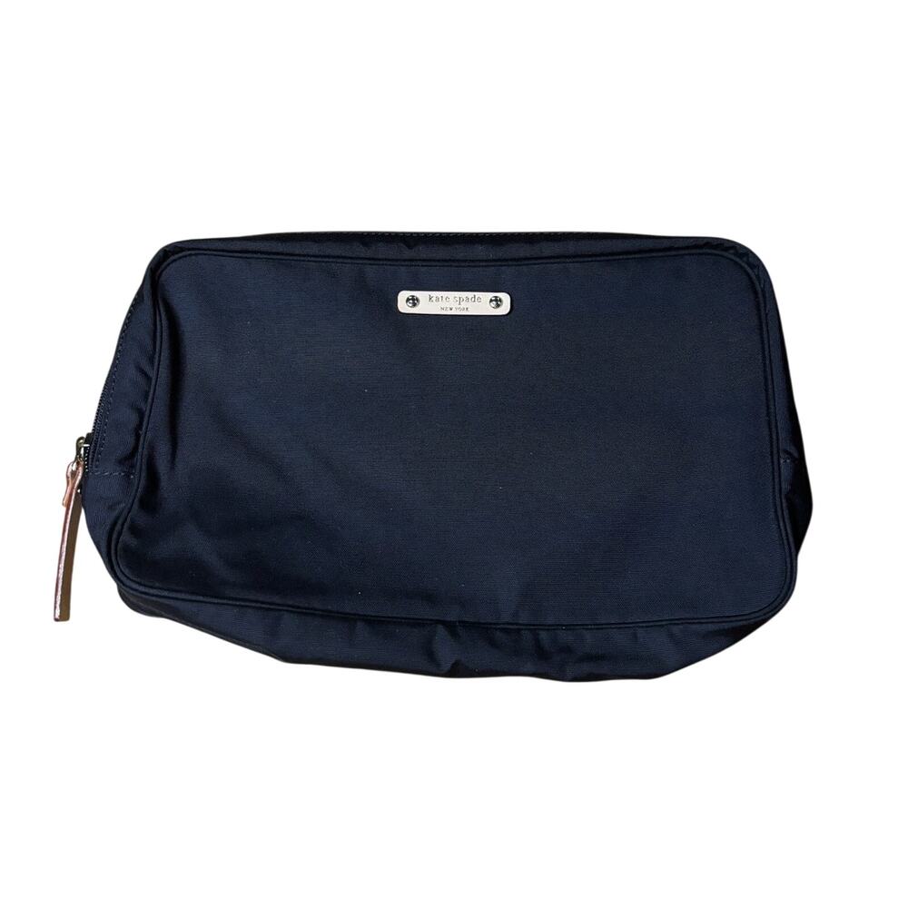 Kate Spade New York Black Travel Toiletry Case Cosmetic Organizer Bag 9x7